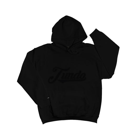 "TUNDO" CLASSIC LOGO | HOODIE | BLACK ON BLACK | GAMUZA CUTOUT